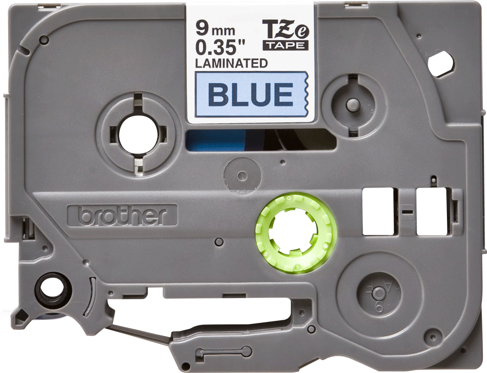 Oriģinālā Brother TZe521 melnas drukas zila uzlīmju lentes kasete, 9mm plata 2